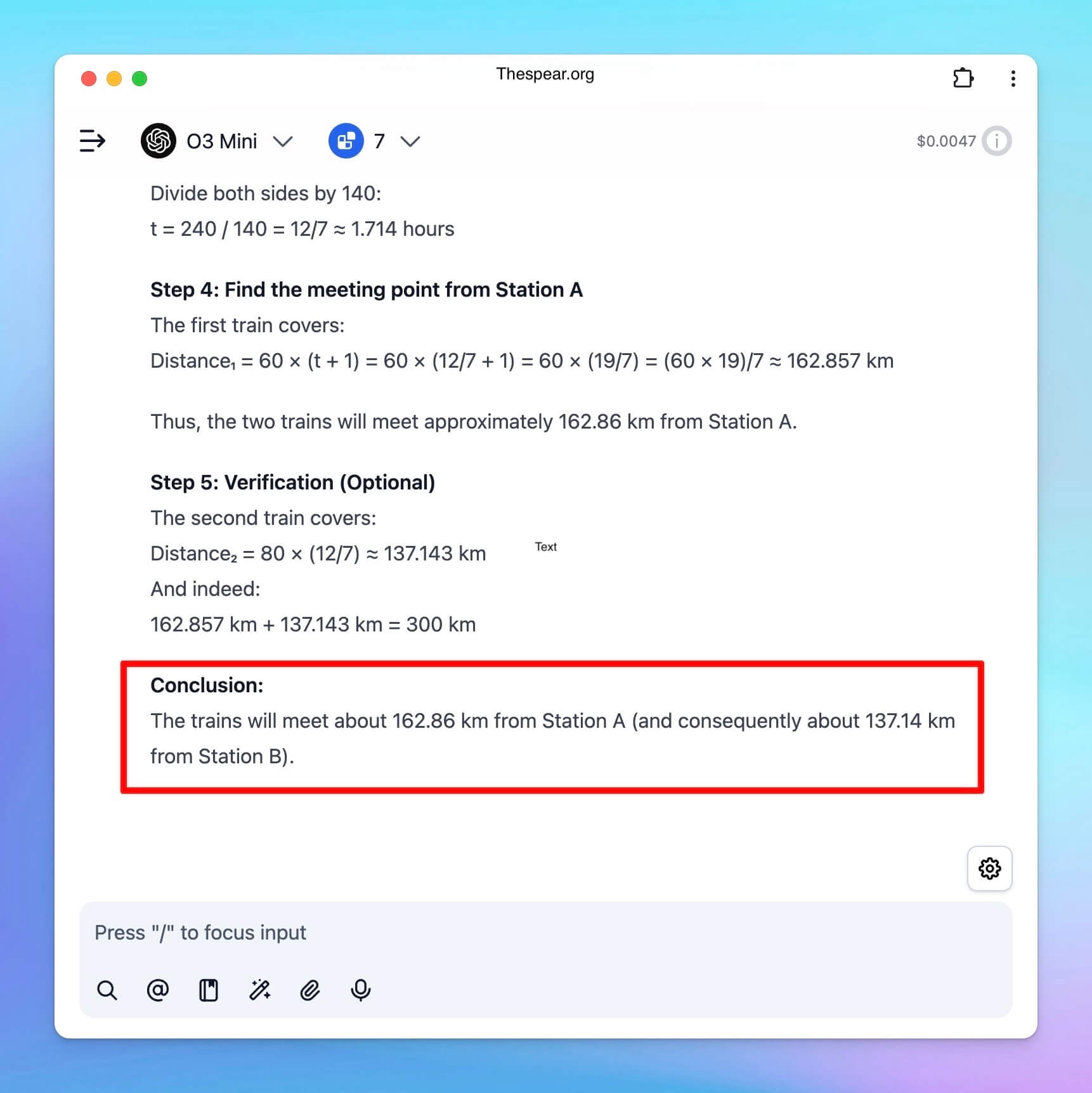OpenAI o3 mini 逻辑推理